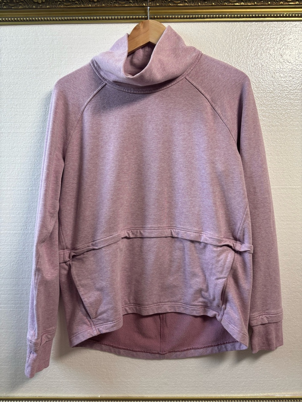 lululemon Find Your Unwind Funnel Neck Pullover-Heathered Pink Taupe-size 6